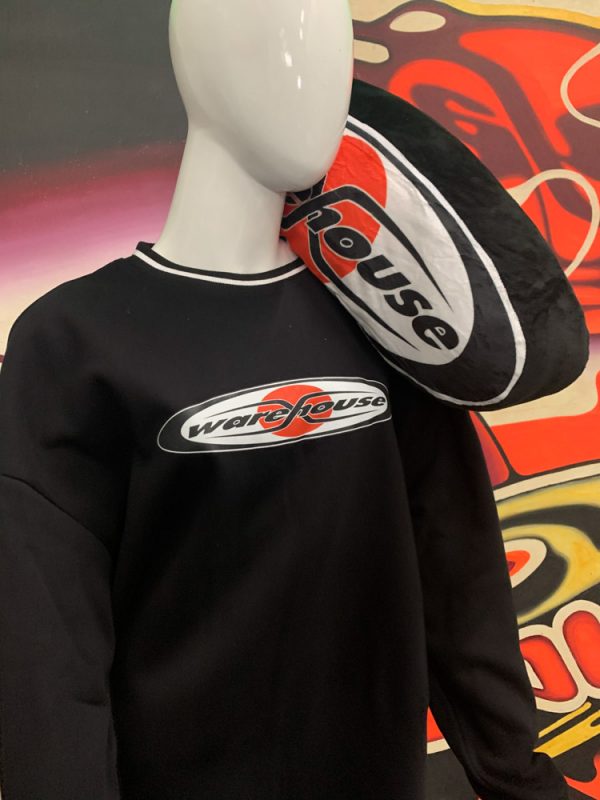 Warehouse College Sweathirt Crew Black – Bild 5